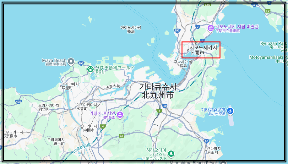 시모노세키 지도