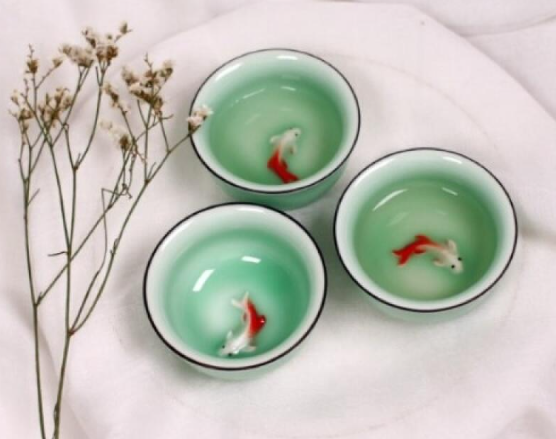 대만 물고기 찻잔