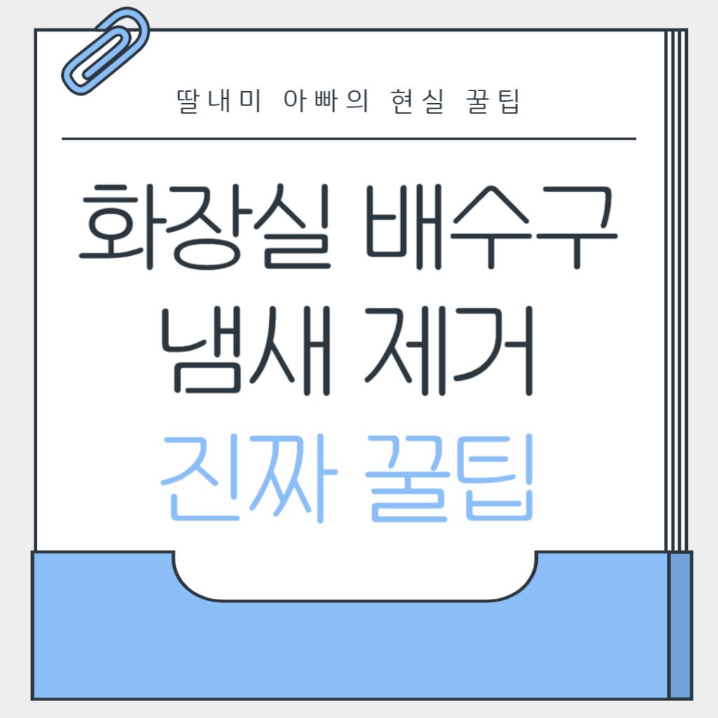화장실 배수구 냄새 없애는 방법