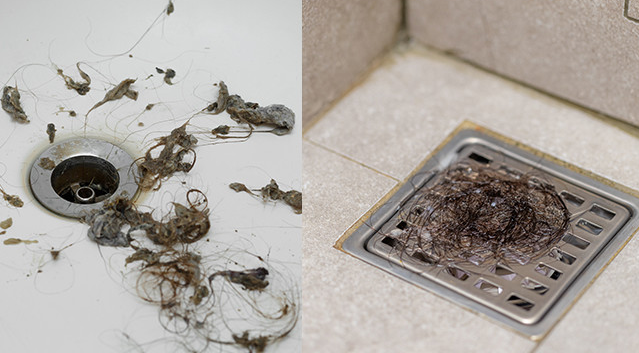 화장실 배수구 머리카락 찌꺼기