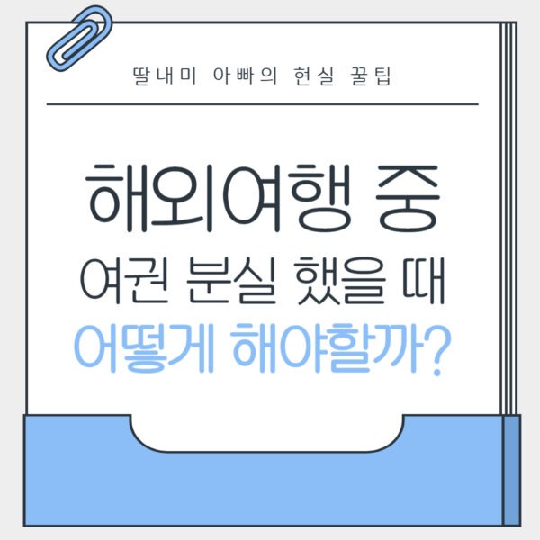 해외여행 중 여권 분실했을 때 어떻게 해야할까