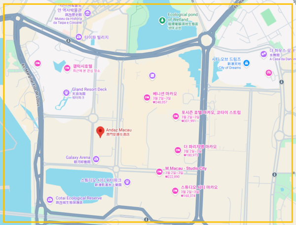 마카오 안다즈 호텔 위치