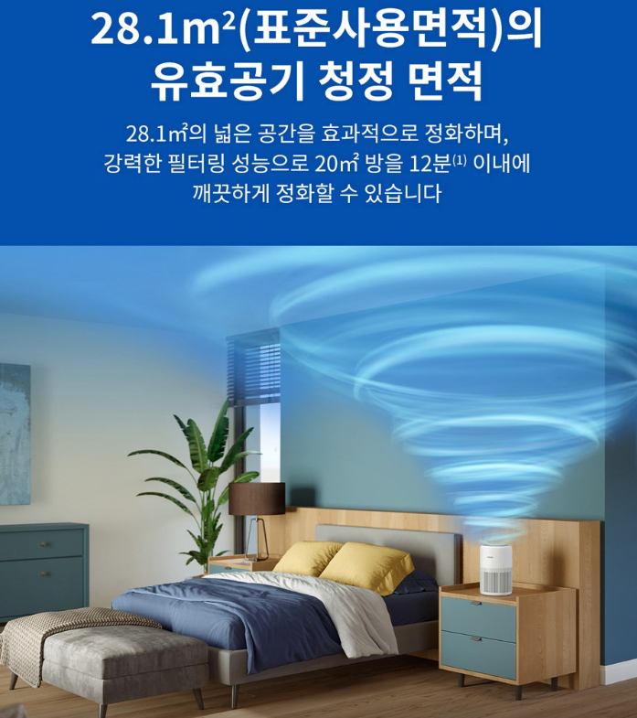 필립스 미니 공기청정기 표준 사용 면적