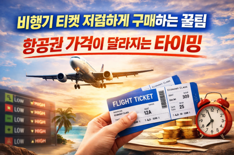 비행기 티켓 저렴하게 구매하는 방 – 항공권 가격이 달라지는 타이밍