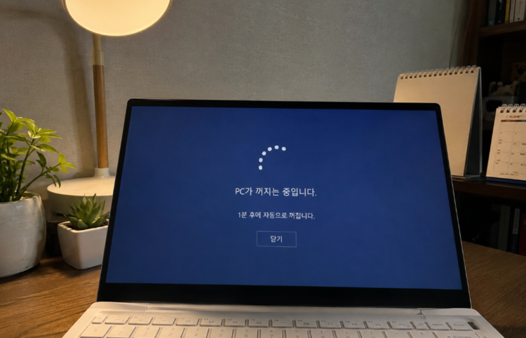컴퓨터 저절로 꺼짐 예약