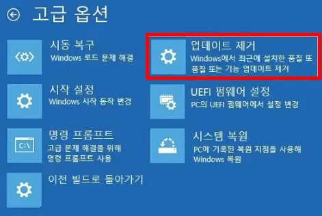 Windows 업데이트 제거