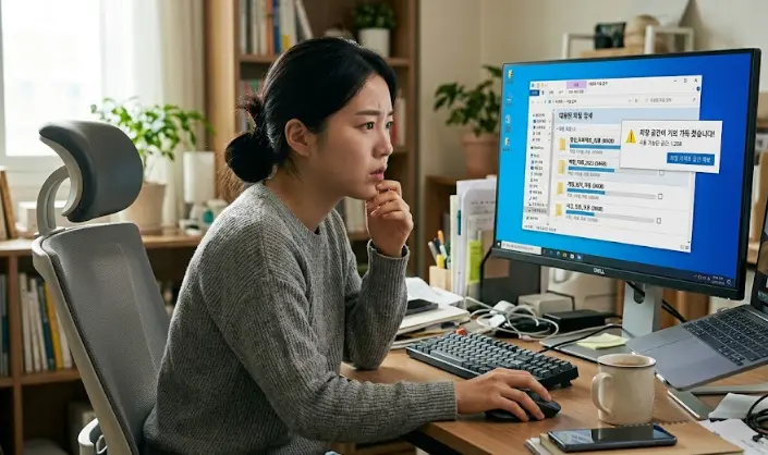 컴퓨터 용량 부족, 대용량 파일 찾아서 지우는 방법