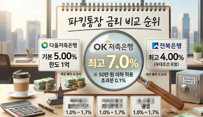 파킹통장 금리 비교, 1,000만 원 넣으면 실제 이자는